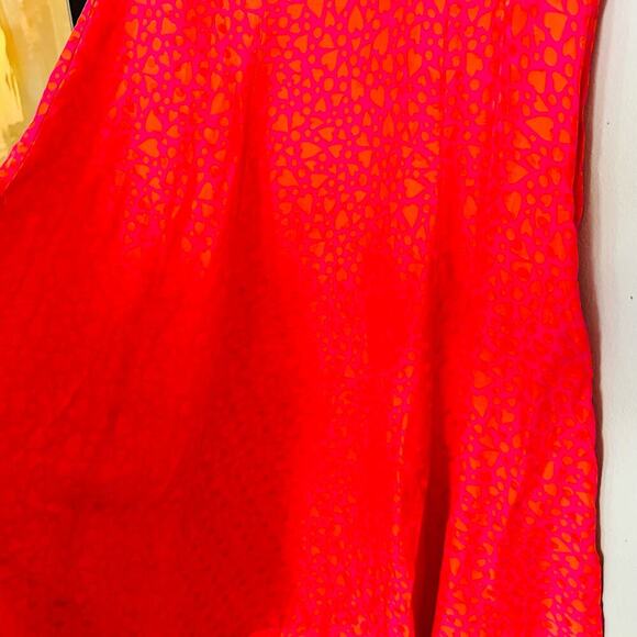 TARA JARMON Rozenn Neon Pink Heart Printed Button Collared Midi Dress Size 38 - Picture 9 of 11